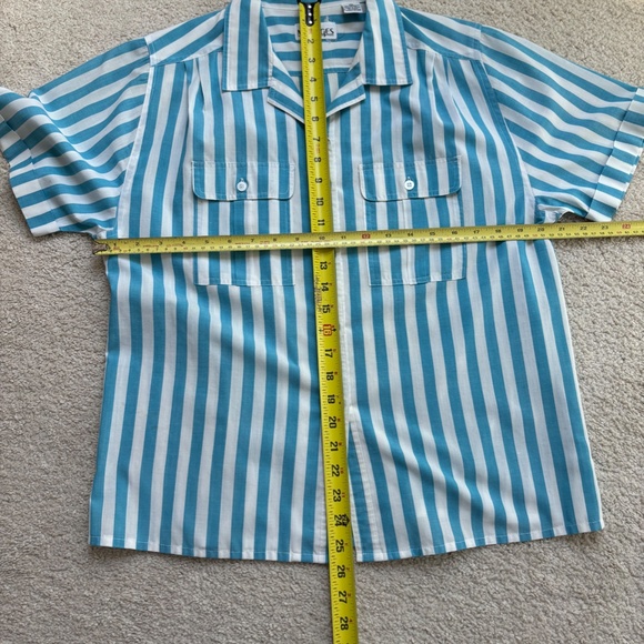 Vintage woven cotton striped button up shirt - Picture 4 of 7